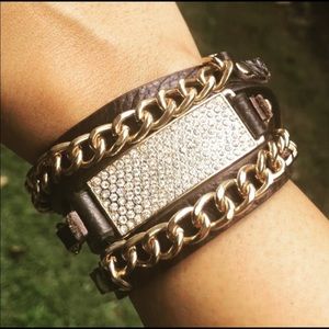 Beautiful Leather Bracelet Dark Brown